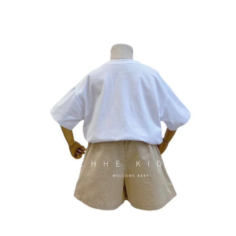 

Summer casual suit female 2021 new fashionable children's letter T-shirt casual culottes middle child two-piece suit