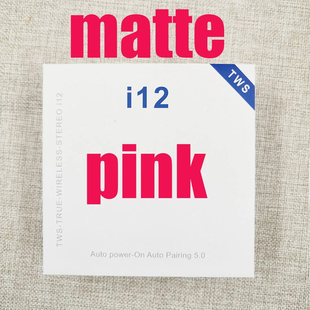 I12 C Pink Матовый i12 наушники-вкладыши tws Bluetooth 5,0 наушники Pop Up туры стерео наушники i12tws оригинальные наушники для мобильных телефонов - Цвет: I12 C Pink