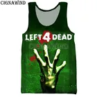 Модный крутой жилет с принтом game Left 4 Dead, мужскиеженские жилеты с 3D принтом, повседневный уличный Топ в стиле Харадзюку для бодибилдинга