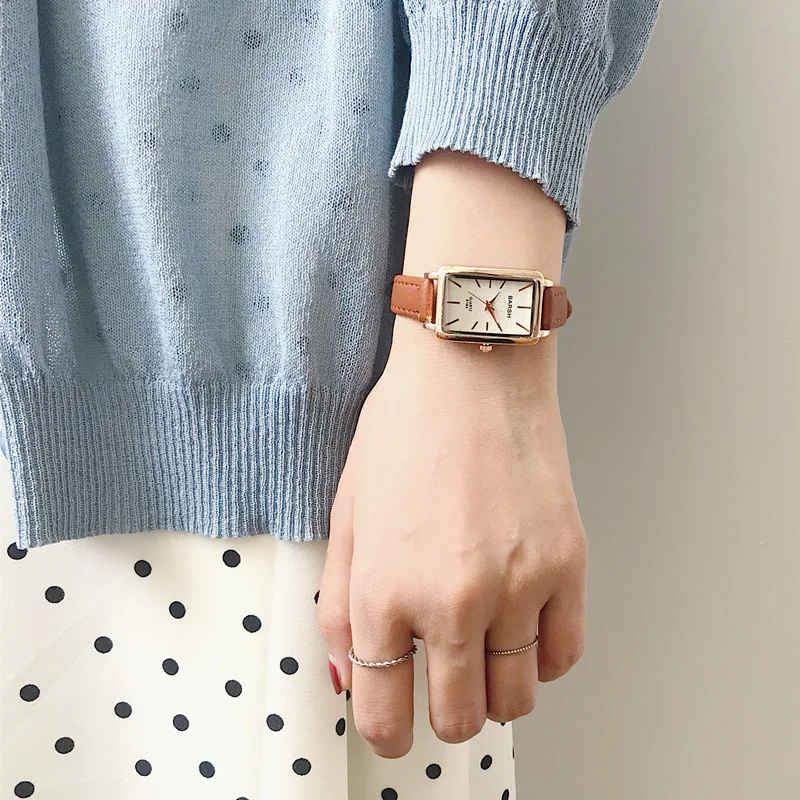 Reloj Mujer 2019 Новое поступление женские часы Модные прямоугольные винтажные Montre Femme