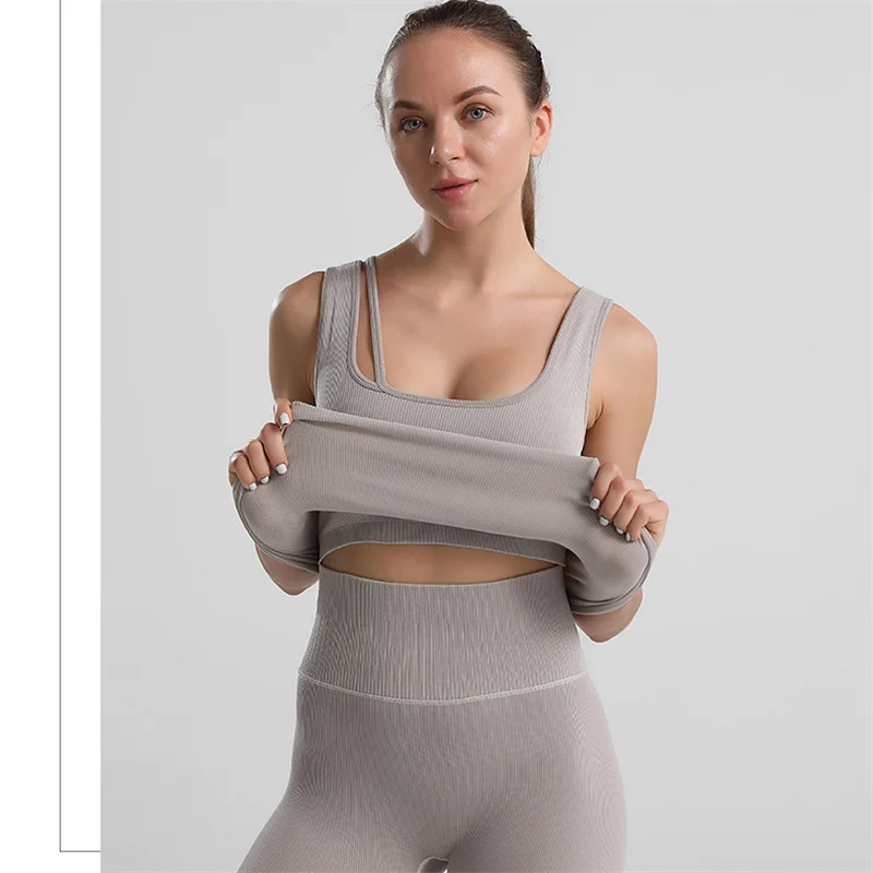 Бесшовный корректирующий жилет для йоги облегающий амортизирующий