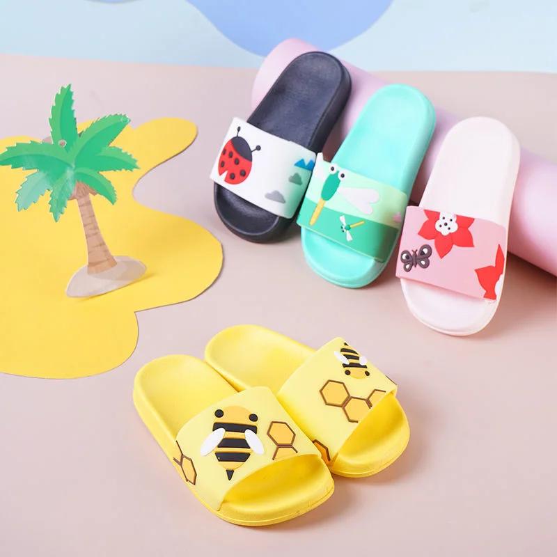 

Cute Insects Cartoon Children Slippers Bee Dragonfly Comfort Non-slip Kids Bathroom Shoes Summer Casual Boys Girls Home Slippers