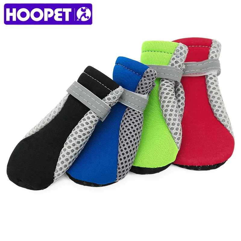 

HOOPET 4pcs/Set Pet Anti-slip Foot Cap Dog shoes Breathable Dog Boots Socks For Puppy Large Small Cats Dogs