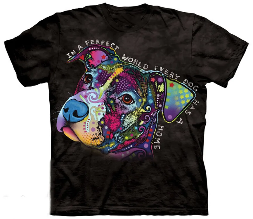 Pit бульдог щенка для спасения домашних животных Футболка горы идеальный мир