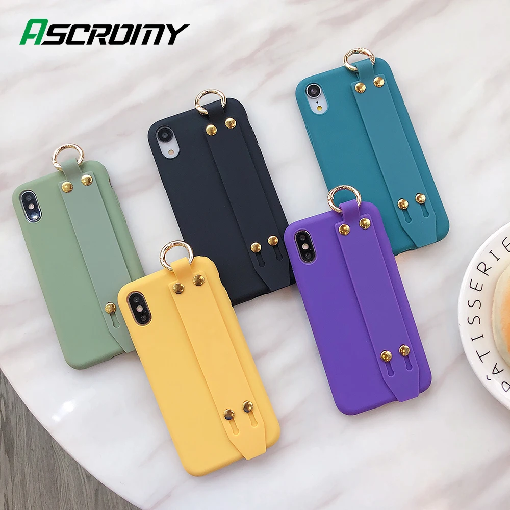 Чехол для телефона с ремешком на запястье iphone 11 Pro Max XR XS MAX X 7 8 6 s Plus мягкий