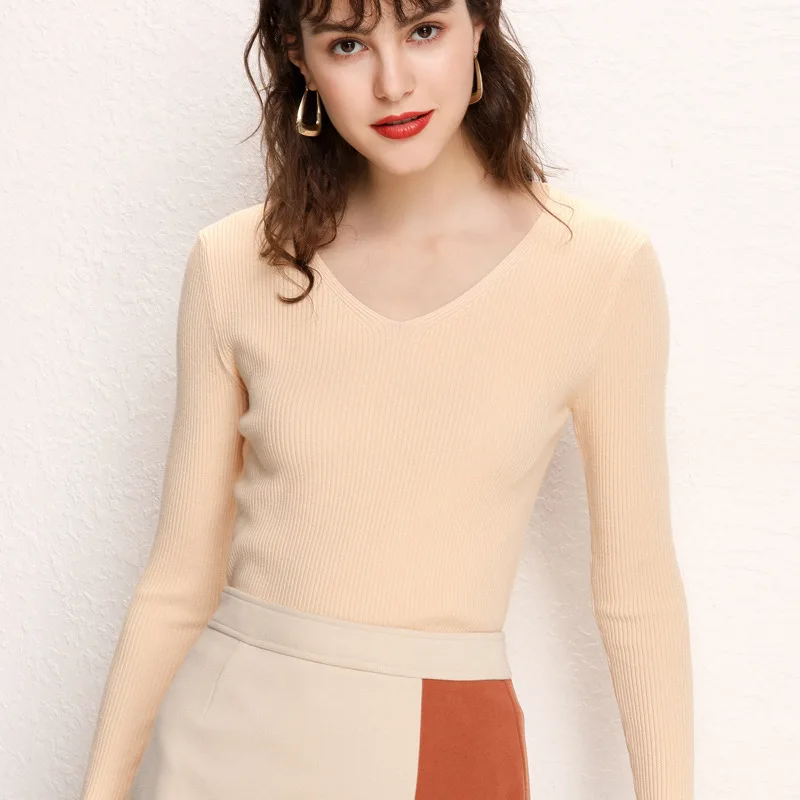 Свободные свитеры Femme тонкий модная сужающаяся к талии футболка изящная Для