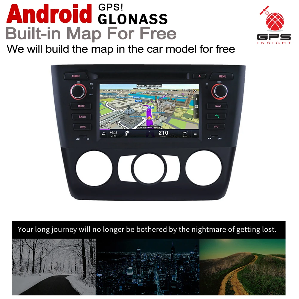 Автомобильный мультимедийный плеер 2 Din для BMW 1 серии E81 E82 E87 E88 2004 ~ 2011 Android GPS