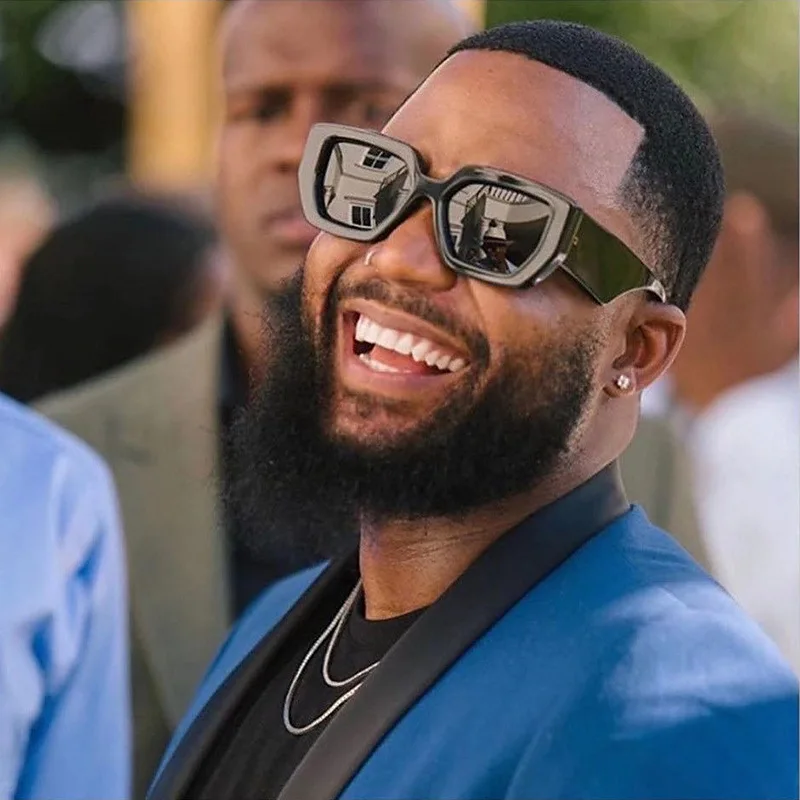 

Модные Современные женские солнцезащитные очки в квадратной оправе в стиле оверсайз, Винтажные Солнцезащитные очки унисекс, модные популя...