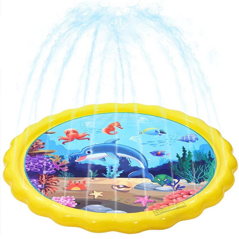 Summer PVC children play water fountain game pad beach mat lawn inflatable sprinkler outdoor bathtub toys | Игрушки и хобби