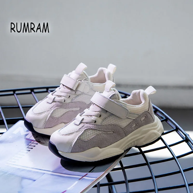 RUMRAM Kids Shoes For Girl Boy Winter Autumn Summer Genuine Leather Air Mesh Breathable Fashionable Walking School | Детская одежда и