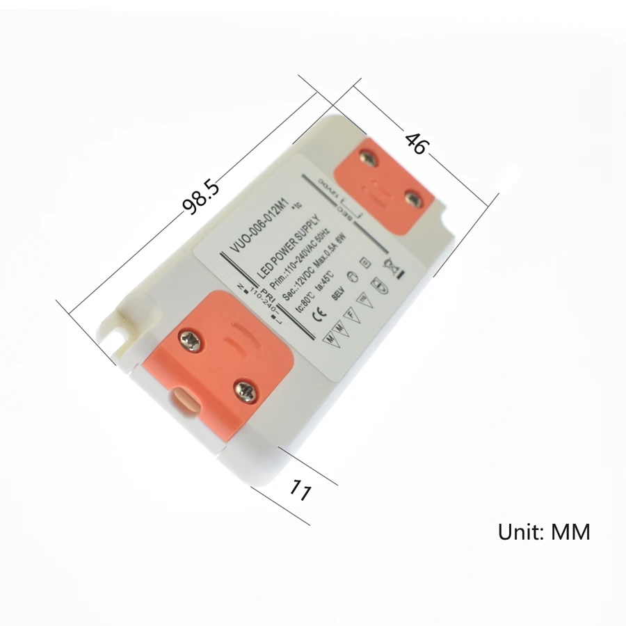 12V 6W Светодиодный трансформатор, 6 Вт, 12 Вт, 15 Вт, 30 Вт, 40 Вт, 60 Вт, AC 110-240 В, выход 12 В, адаптер питания, Светодиодная лента, светильник, источник питания для лампы - Цвет: 12V 6W