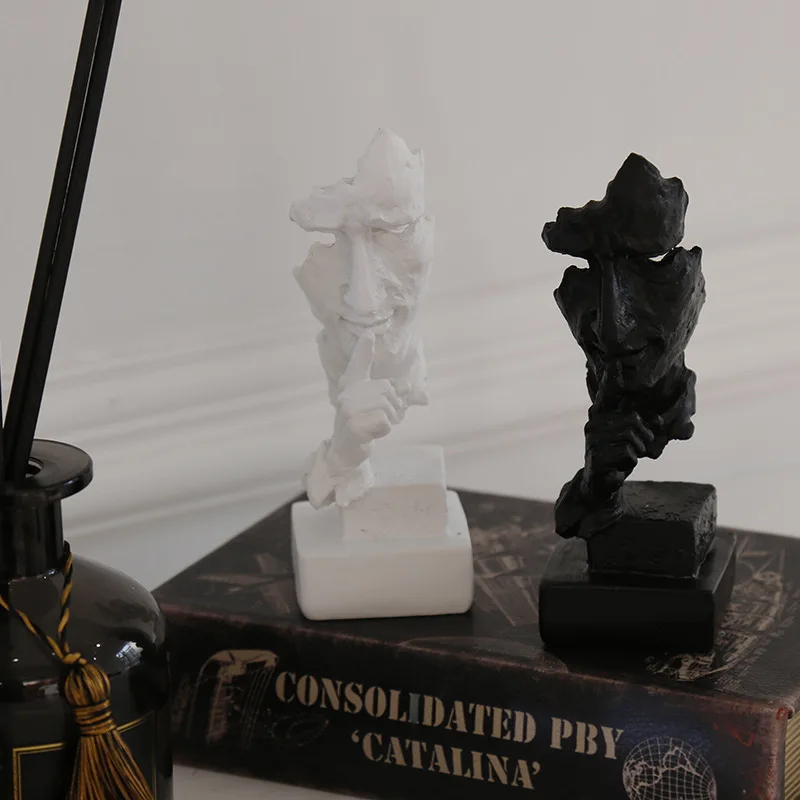 Миниатюрная скульптура статуэтка из смолы тишина это золотая статуя аксессуары