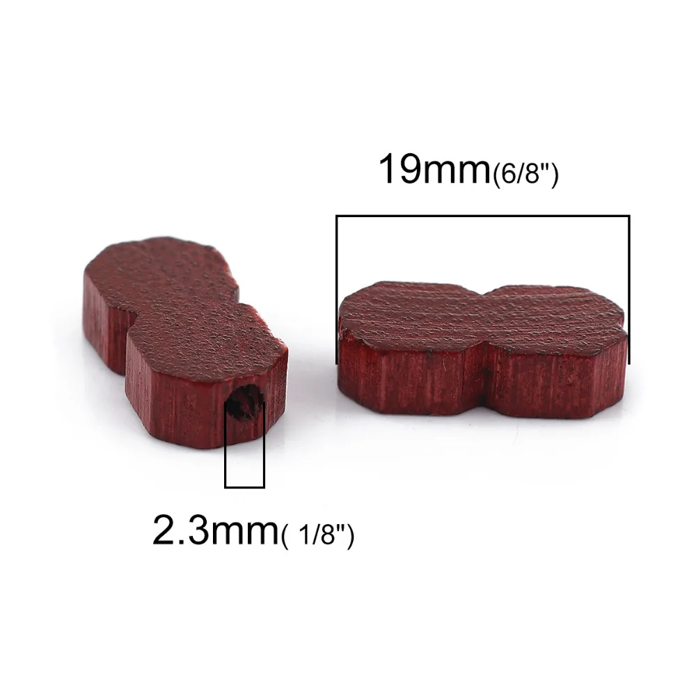 DoreenBeads Wood Spacer Beads Number Eight Brown Red Infinity Symbol 19mm( 6/8") x 9mm( 3/8") Hole: Approx 2.3mm 200 PCs | Украшения