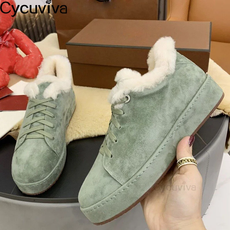 

Женские замшевые ботильоны со шнуровкой, на толстой подошве, с круглым носком