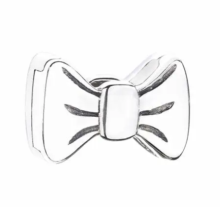

Genuine 925 Sterling Silver Bead Reflexions Vintage Bow-knot Clip Stopper Charm Fit Pan Bracelet & Bangle Diy Jewelry