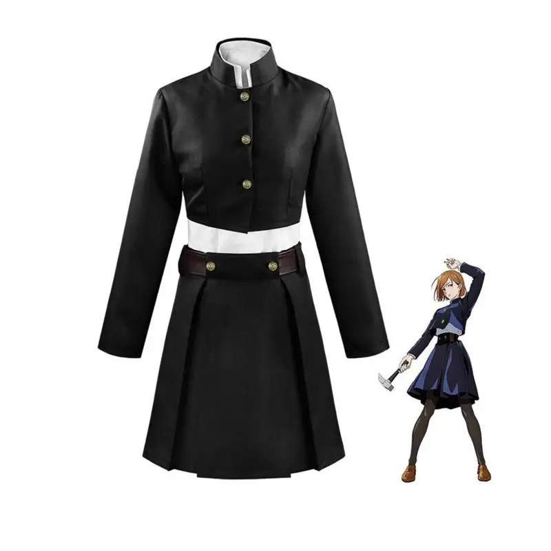 

Anime Character Cosplay Tops+Skirt+Waist Bags Sets Zenin Maki Coat Tops+Skirt Outfits Cosplay Costume for Halloween