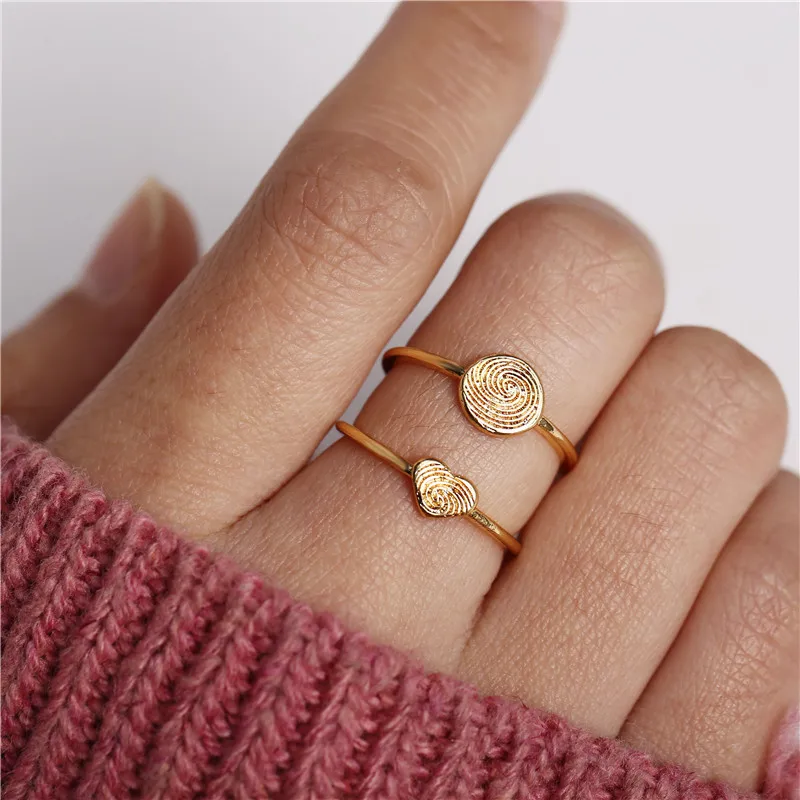 17 миля винтаж простой: золото серебро кольцо в форме сердца набор для женщин