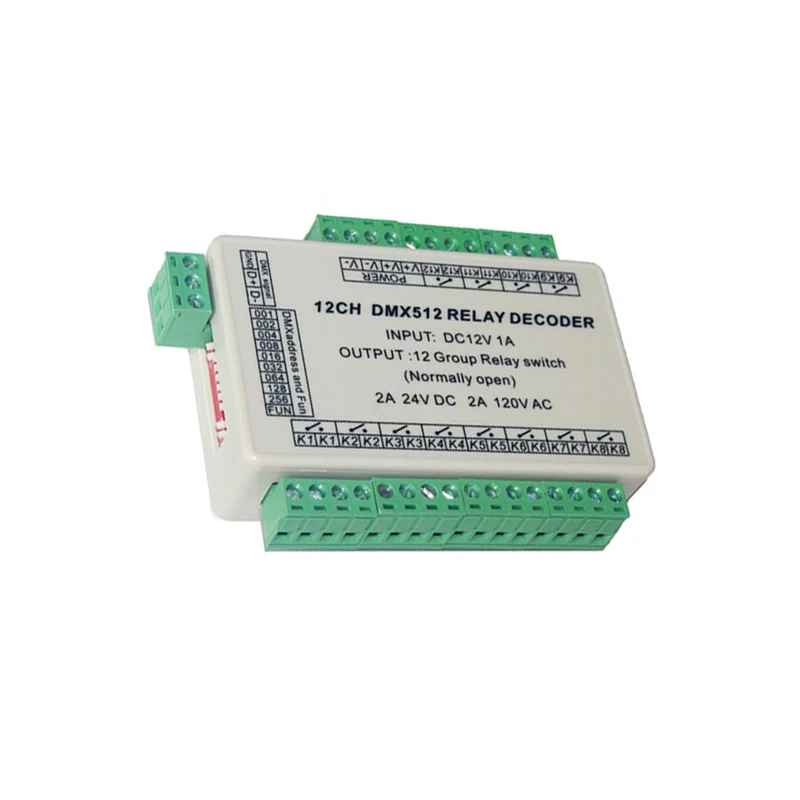 12 канальный релейный переключатель dmx512 светодиодный контроллер сигнала выход