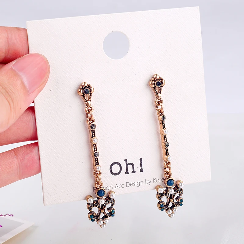 В винтажном стиле Цвет золотистый свисающие серьги индийские украшения с
