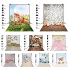 Laeacco Симпатичные Розовые воздушные шары 1 год день рождения ребенка фотографии фоны индивидуальные фотографические фоны для фотостудии