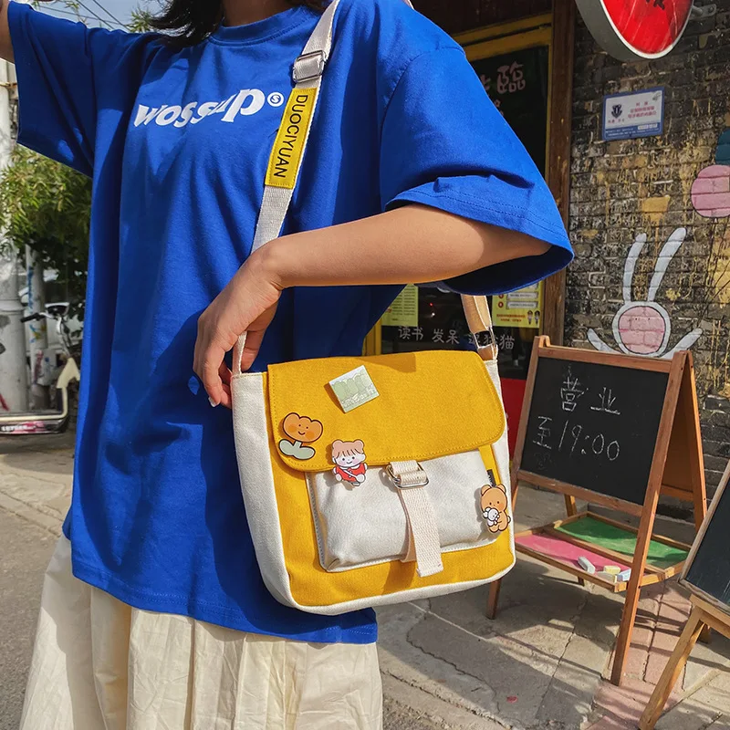 Сумки сумки через плечо женские 2020 летние новые модные холщовые школьные