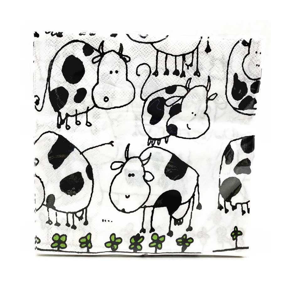 Животные корова бычья кожа одноразовая тарелка скатерть животное детский