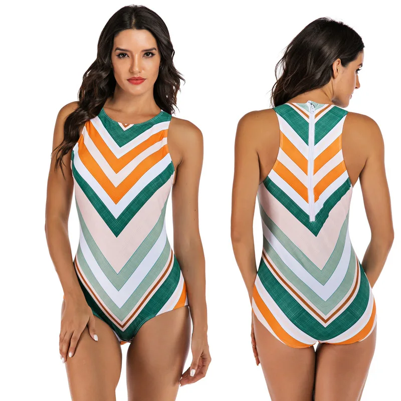 7722 Bathers, сдельный купальник, женский купальник,, на молнии, монокини, без рукавов, для серфинга, купальник, женский, для пляжа, купальник, XL - Цвет: 7722
