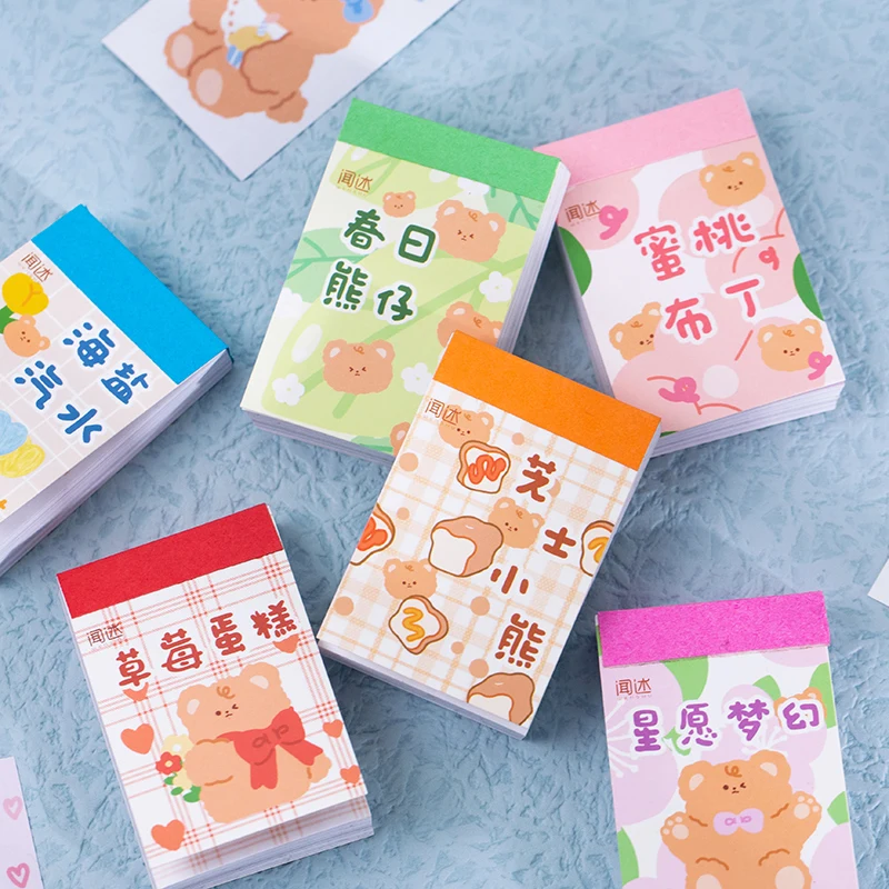 

50Pcs Journaling Stationery Diary Sticker Book Cute Bear Washi Stickers Laptop Journal Scrapbooking Supplies Collage Material