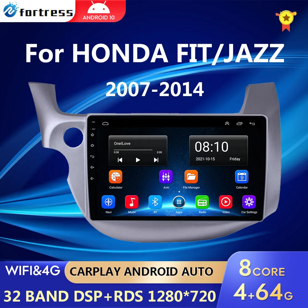 Автомагнитола 2 din Android 10,0 для HONDA FIT JAZZ 2007-2013, мультимедийный видеоплеер с зеркальным соединением, головное устройство с разделенным экраном