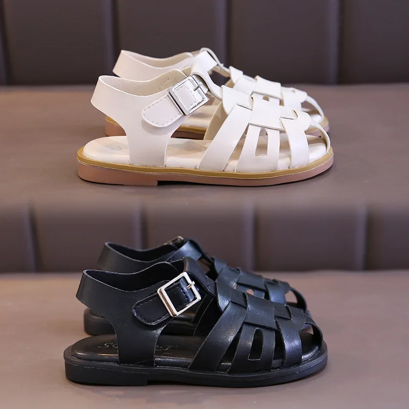 Сандалии для девочек летние уличные мягкие резиновые сандалии с перекрестными