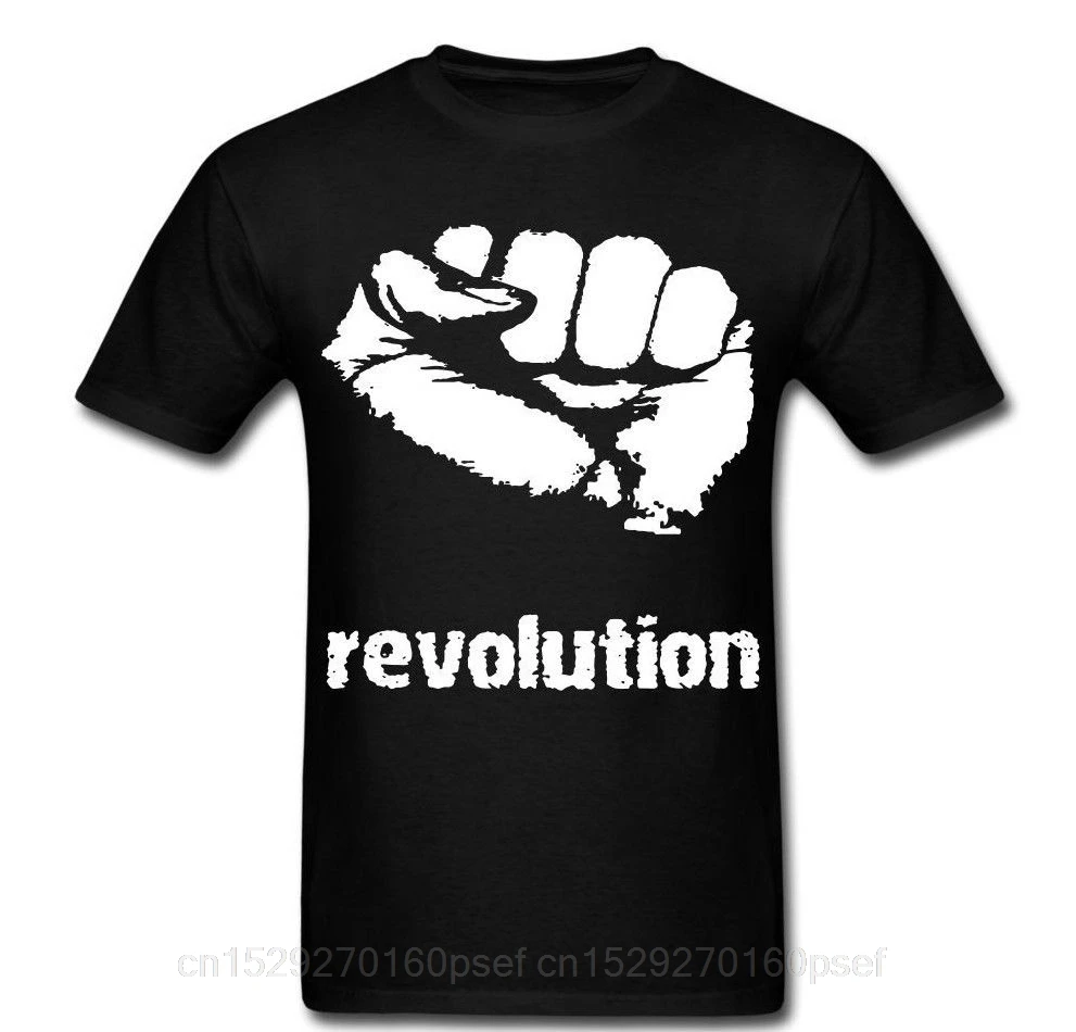 

REVOLUTION FIST T Shirt Anarchy Anarchist Protest Print Tee Shirt Men Summer Style Fashion Summer Style T-Shirt