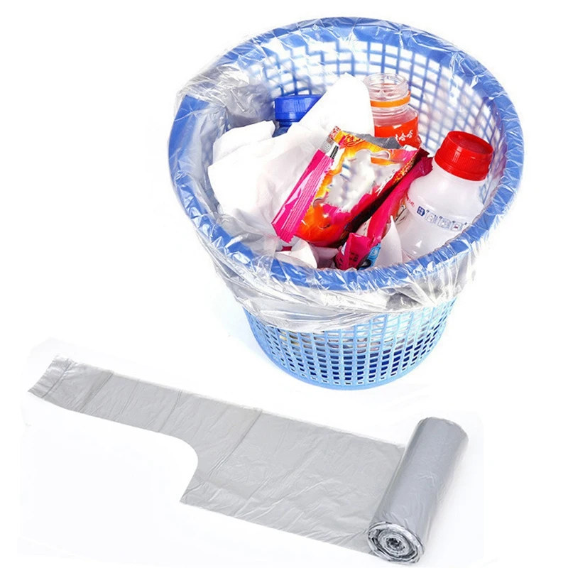

Portable Thick Household Garbage Bags Portable Vest-Style Point-Breaking Kitchen Disposable Garbage Bags