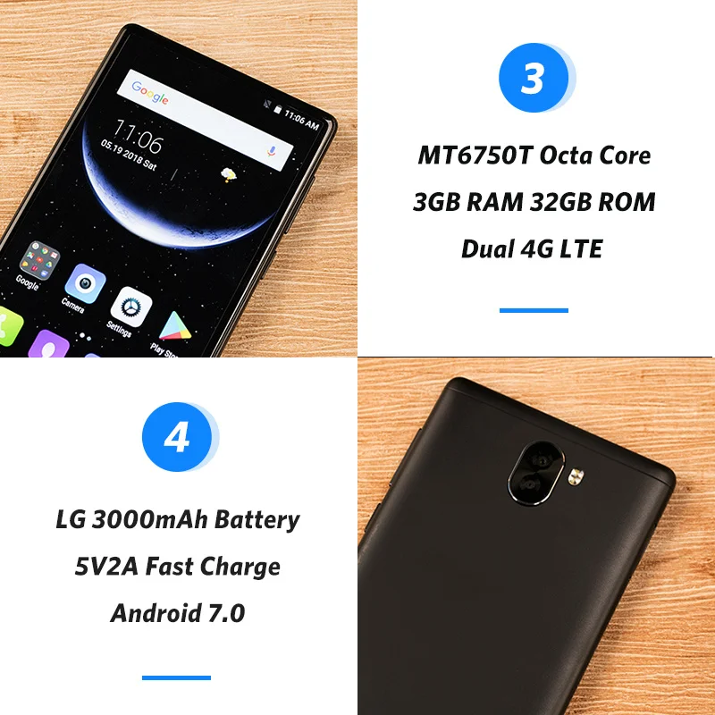 Leagoo KIICAA MIX смартфон с 5 5-дюймовым дисплеем восьмиядерным процессором MTK6750T ОЗУ 3 ГБ
