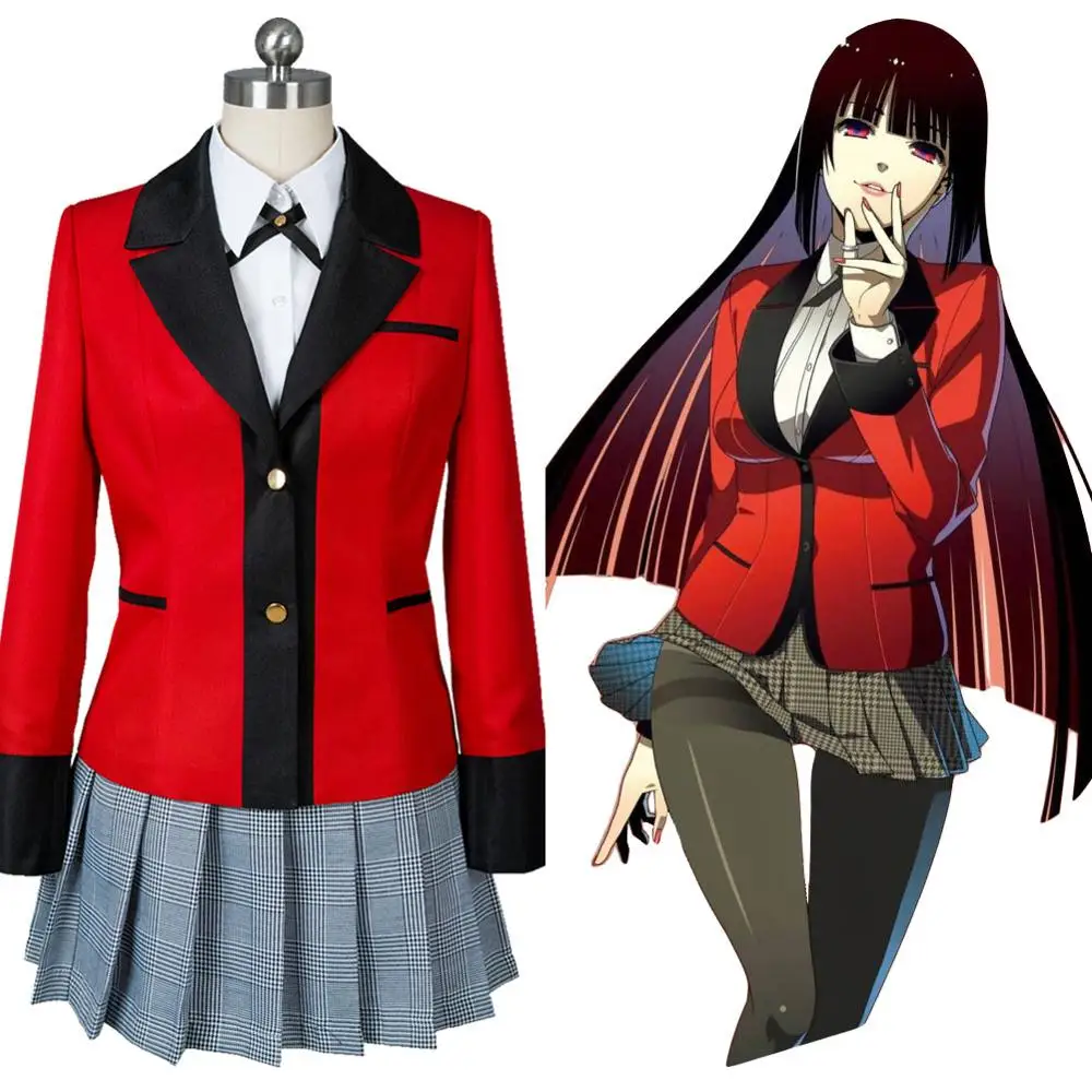 Аниме Kakegurui Yumeko Jabami косплей костюм японская средняя школа Униформа Хэллоуин