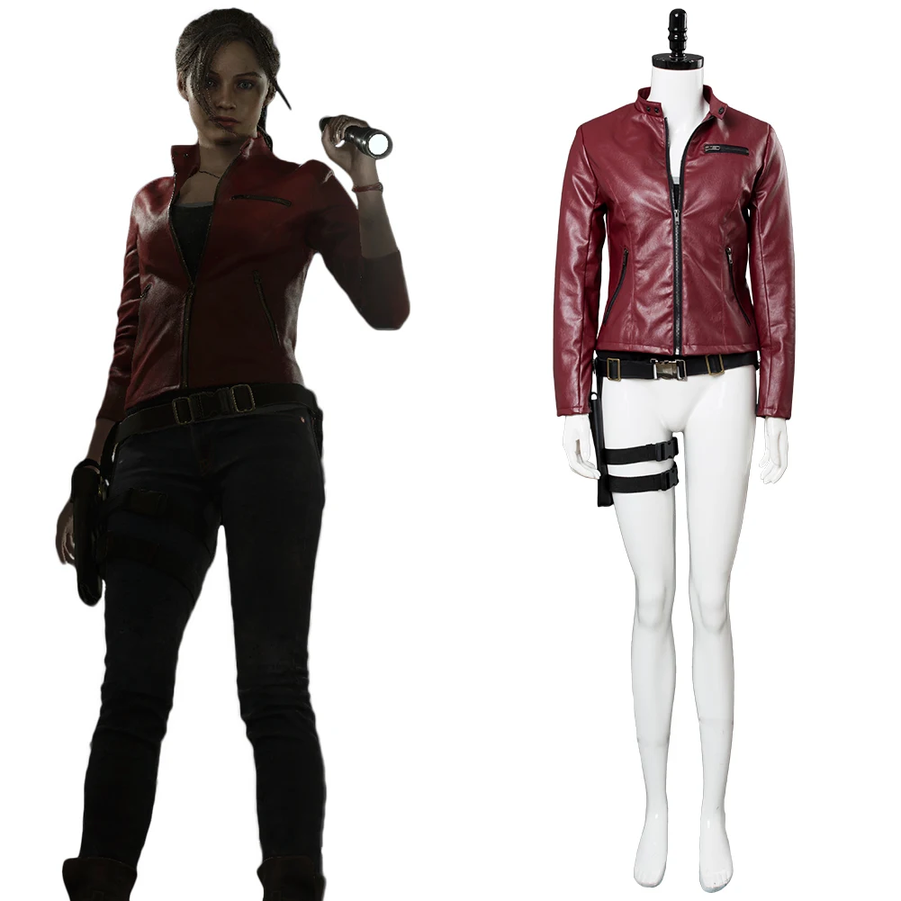 

Resident 2 Cosplay Remake Claire Redfield Outfit Red Jacket Costume Halloween Carnival Cosplay Dailywear