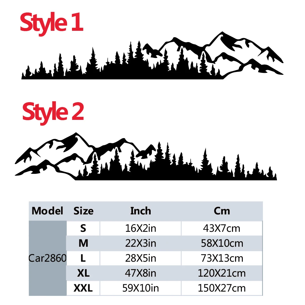 Забавная наклейка на автомобильное зеркало заднего вида с изображением горы и