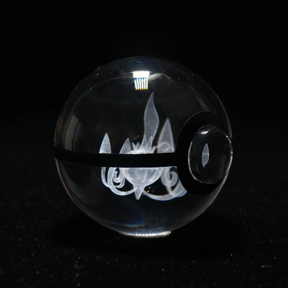 Дропшиппинг Chandelure Покемон дизайн светодиодный Кристалл 3D Pokeball шар Ночной светильник Настольная лампа