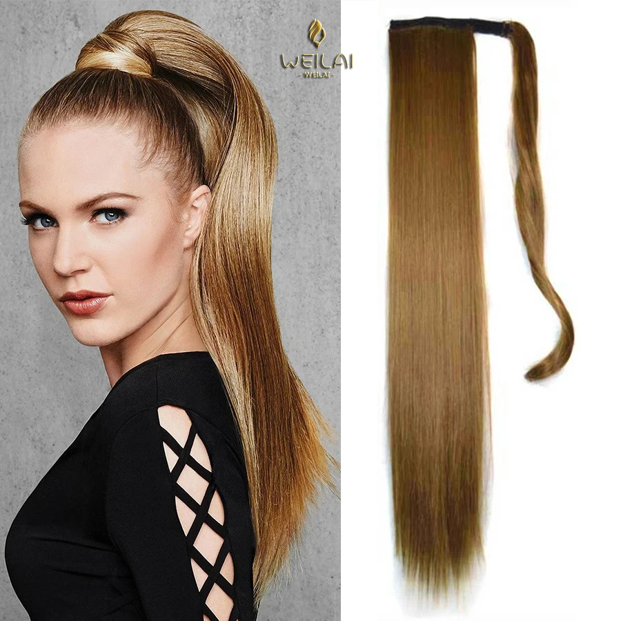 Женский прямой хвост WEILAI с крючком и петлей длинные прямые волосы натуральный