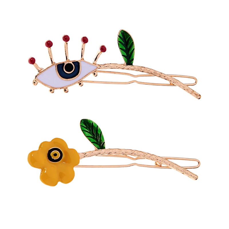 Yellow Barrettes BALANBIU двухтипная уникальная многоцветная эмаль цветы сглаз брошь и Заколки для женщин Подарки Мода Золотой цвет ювелирные изделия - Окраска металла: Yellow Barrettes