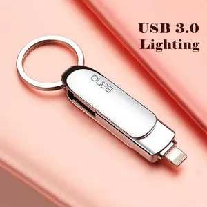 banq a50 usb flash drive 32gb 64gb for iphone 8 7 plus lightning to metal pen drive u disk for mfi ios10 memory stick 128gb free global shipping