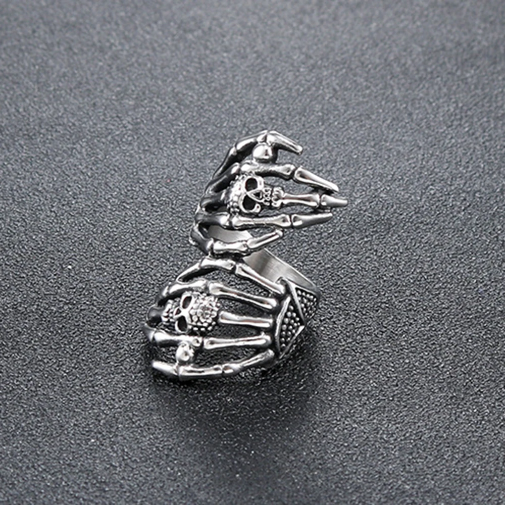 Кольцо из нержавеющей стали с двойным призраком в стиле ретро|Кольца| |