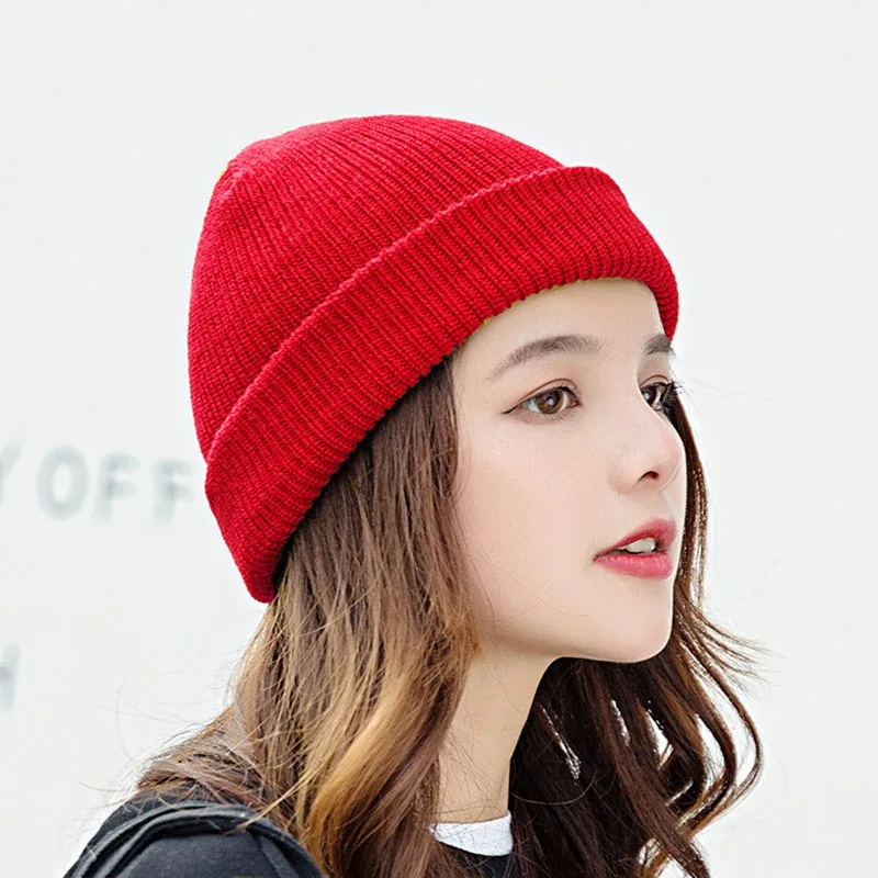 

Winter Women Fashion Solid Casual Versatile Knitted Hat Unisex Outdoor Warmth Cap Beanie Caps