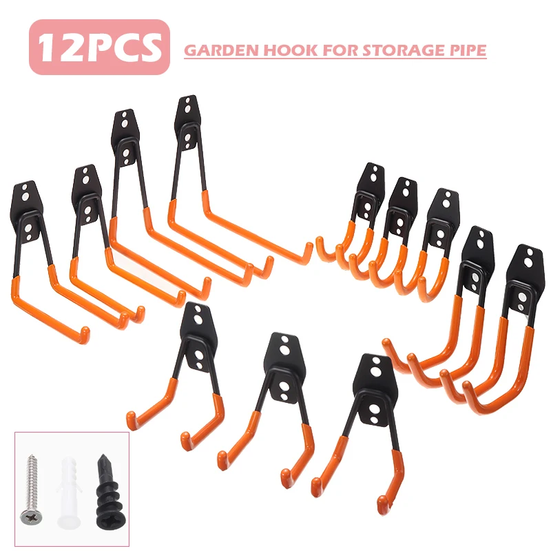 

12 шт. Heavy Duty Non-Slip гараж подвесные крючки для хранения вещей органайзер для садовых инструментов настенный зажим