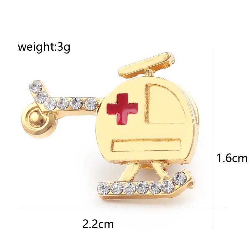 Rescue aircraft gold Золотые, серебряные, розовые, золотые медицинские броши, эмалированная булавка для мужчин и женщин, подарки, куртки, значок на воротник, нагрудные булавки, кнопка, сумка, ювелирное изделие, аксессуары - Окраска металла: Rescue aircraft gold