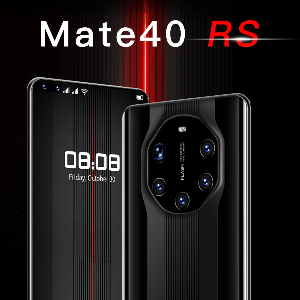 

Global Smartphone Mate40 RS 7.3" hauwei 5Camera Dual SIM Card 16GB+512GB Android 10 5G Network Smart Phone 4G 5G celulares