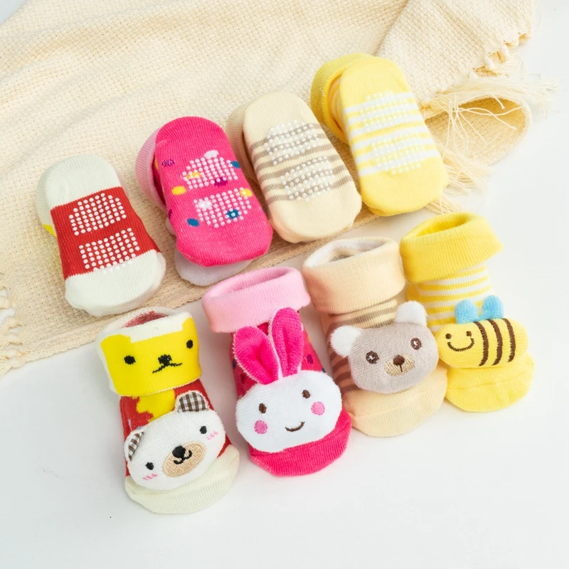 

Newborn Baby Socks Floor Non-slip Cotton Cartoon Doll Socks with Baby Girls Boys Soft Cute Boots Toddlers Animal Sock Shoes Gift