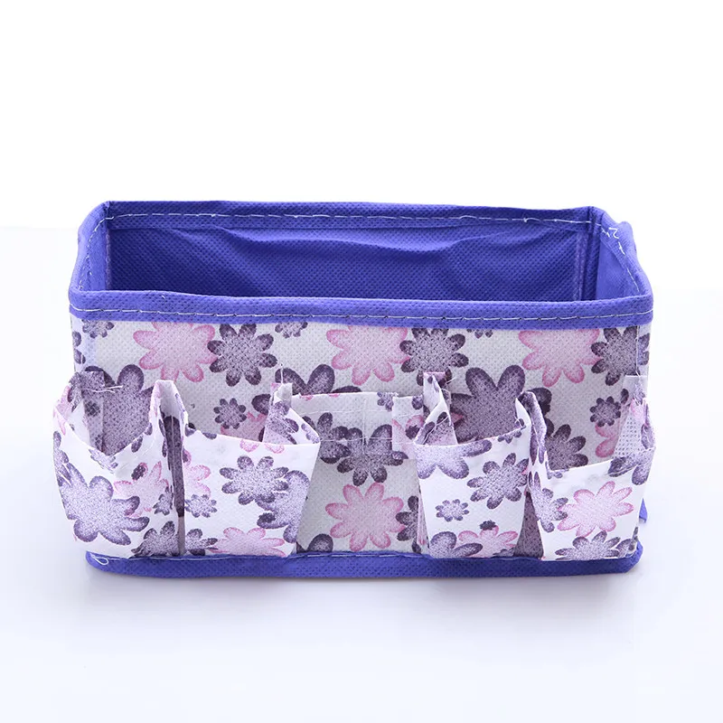 Purple 1 шт. многофункциональная открытая косметичка, косметичка с цветочным рисунком, косметичка, новая складная косметичка, коробка для хранения косметики - Цвет: Purple