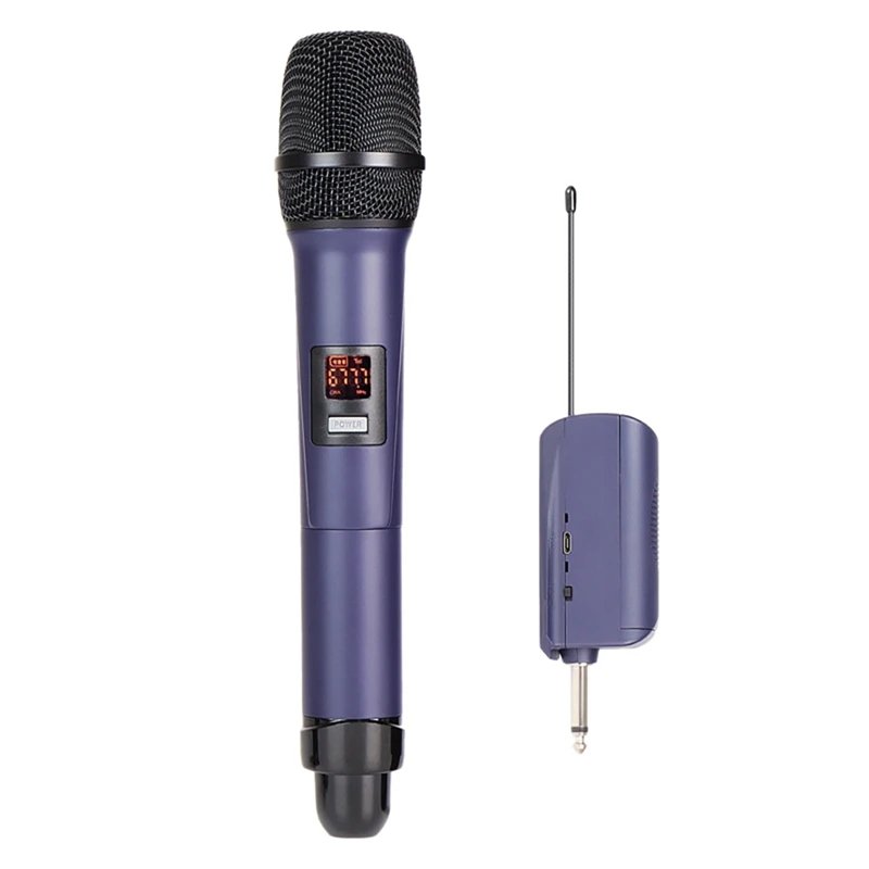 

Wireless Microphone Handheld Microphone with Rechargeable Receiver for Karaoke Dj Party Lecture Classroom Use 200 Feet