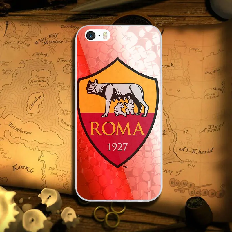 Логотип Roma Футбол мягкий силиконовый чехол для телефона чехол для iPhone X XR XS Max 6 6S 6plus 6splus 7 7plus 8 8Plus 5 5S 5C SE 4S сумки