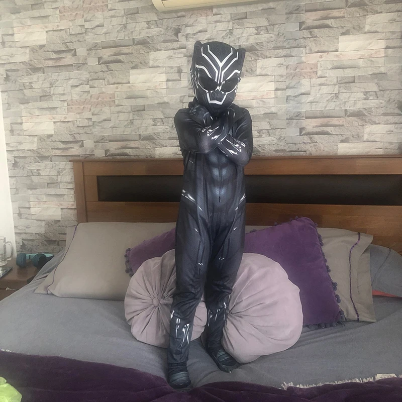 Детские комбинезоны с черной пантерой Аниме Костюмы супергероев для косплея на